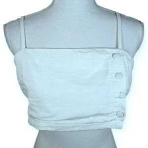 FOREVER 21 CREAM/WHITE CROP TOP SZ.M EUC.